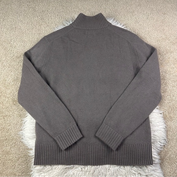 Everlane The Felted Merino Shawl Collar Sweater Taupe Gray - Picture 5 of 5